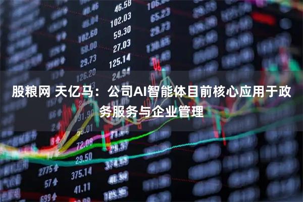 股粮网 天亿马：公司AI智能体目前核心应用于政务服务与企业管理